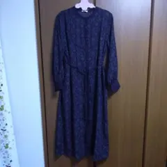 ハニーズ　バンドカラーワンピース　ボルドー×モカ