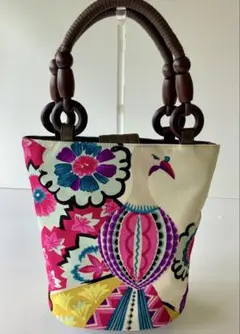 カラフル花柄トートバッグ、1点物です。