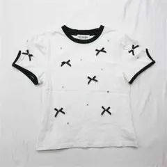 LILY BROWN リリーブラウン 半袖 Tシャツ リボン ビジュー装飾のサムネイル