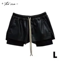 RICK OWENS フォグレザーショーツ風 ブラック ゆいぴす着用 M - メルカリ