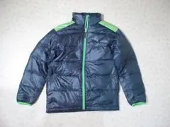 36035　プーマ　ダウンジャケット　紺Ｘ黄緑　150センチ