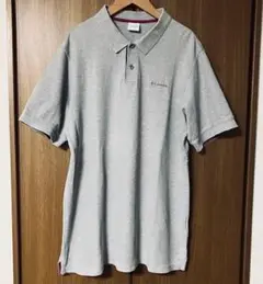 【L】古着 Columbia グレー 半袖ポロシャツ