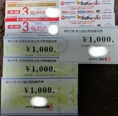 ビックカメラ　コジマ　株主優待券 　4000円分おまけ付き