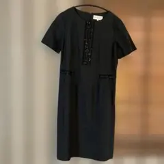 HANAE MORI ワンピース 黒 M フォーマル 学校行事 上品 半袖