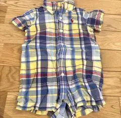 【美品】Ralph Lauren チェック柄ロンパース 3M