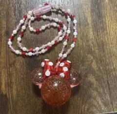 ディズニー ミニーマウス 光るネックレス レッド