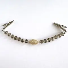 ビンテージ調 羽織紐 クリップ式 グレー 8mm シルバー 上品 大人 和装