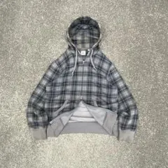 00s OLD UNIQLO zip up hoodie Y2K 短丈 チェック