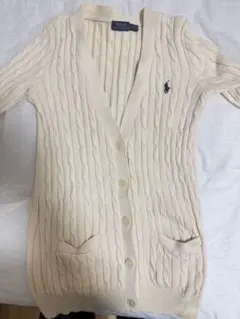 ポロラルフローレン ケーブルニット カーディガン アイボリー M