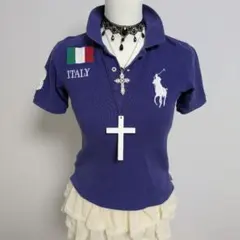 ラルフローレン ポロシャツ XS相当 ビッグポニー 　y2k 平成　ギャル　ピチ