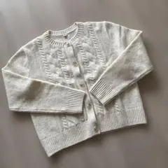 UNIQLO GIRLS スフレヤーンカーディガン　150 ホワイト