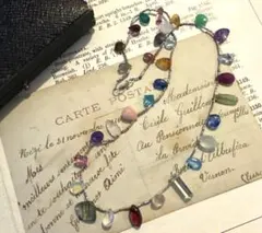 マルチカラー天然石のネックレス　silver925