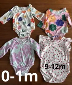 SHEIN ベビー服 女の子 ロンパース 花柄　ハート柄