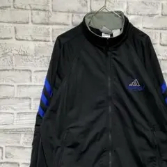アディダス ジャージ　トラックジャケット　ブラックM ロゴ刺繍88