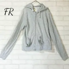 エディットコロン グレー パーカー フリー ビジュー 長袖