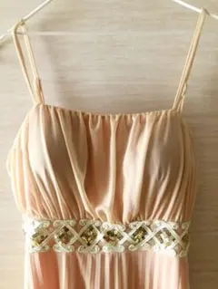 プリーツ　スパンコール ドレス　ワンピース