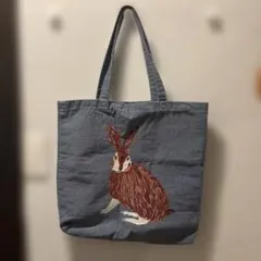 松尾ミユキ m.m うさぎ刺繍 トートバッグ