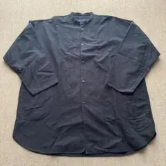 無印良品 スタンドカラーシャツジャケット 黒 L-XL オーバーサイズのサムネイル