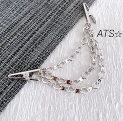 ストールクリップ　羽織紐　羽織留(カニカンに変更可) 3連silver 1389