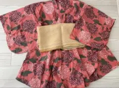浴衣　ワンピース　130 帯付き　女の子のサムネイル