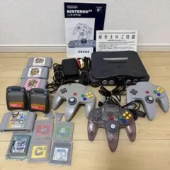 ニンテンドー64本体 ポケモン赤緑ピカ銀クリ スマブラ マリパ　セット