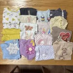 110) パジャマ Tシャツ まとめ売り 保育園着 双子 女の子