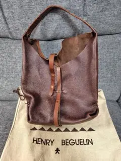HENRY BEGUELIN ブラウン ショルダーバッグ※留具、収納袋破損※