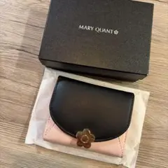 MARY QUANT 三つ折り財布 ブラック×ピンク - メルカリ