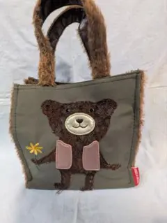 クマデザイン トートバッグ ファー付き　AMICA MODA