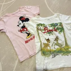 ミニーマウス＆バンビ Tシャツ 130cm 2枚セット