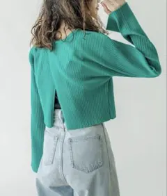 mystic バックスリットショートニット