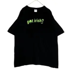 3154　got irish? アイルランド　カレッジ　クローバー　Tシャツ　黒