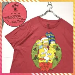 ザシンプソンズ クリスマス キャラクター 半袖 Tシャツ 2XL 赤 メンズのサムネイル