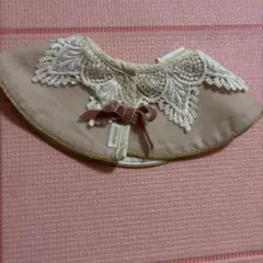 MARLMARL レース　リボン　ピンクベージュ レース襟 スタイ　ベビー