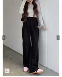 GRL ベーシックストレートパンツ ストレートパンツ fo2252 ブラック
