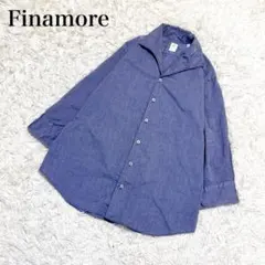 美品 フィナモレ ナポリ 長袖シャツ サックスブルー イタリア製　コットンのサムネイル