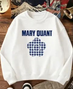 新品MARY QUANT ギンガムチェックロゴスウェット トレーナー