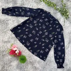 ✨ROPE PICNIC✨サイズ38(M) ネイビー 花柄 長袖ブラウス