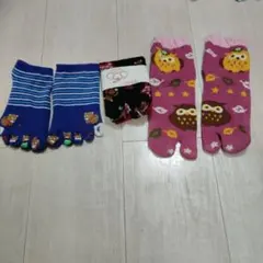 動物柄ソックス3足セット　5本指ソックス　足袋ソックス