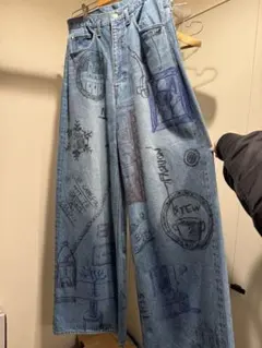 SHINYA KOZUKA グラフィック デニムパンツ