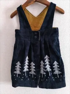 ネイビー　ジャンパースカート　ツリー