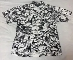 90s POLO SPORT ポロスポーツ アロハシャツ オープンカラー 黒 白