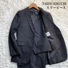 TAKEO KIKUCHIタケオキクチスリーピースブラックストライプスーツ