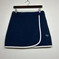 大きいサイズ　キャロウェイ　ゴルフスカート　ネイビー　パイピング　レディース