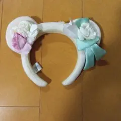 くまカチューシャ 花飾り付き