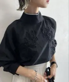 【PAGEBOY】シアーコードハイネックブラウス