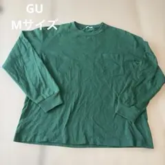 長袖 ポケット付き カットソー グリーン Mのサムネイル