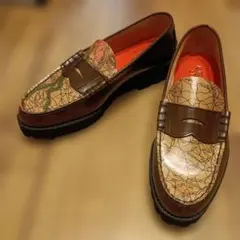 【新品】kenford×avirex コラボ限定ローファー 地図柄 新品】kenford×avirex コラボ限定ローファー 地図柄 - メルカリ