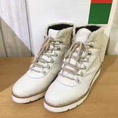 美品⭐️銀座かねまつ　スエード　ファー　ショートブーツ　ベージュ　24 カネマツ 美品⭐️銀座かねまつ スエード ファー ショートブーツ ベージュ