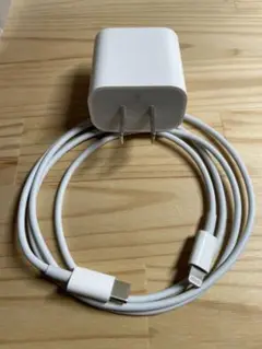 Apple純正の20W充電器とタイプC-ライトニングの1mケーブルのセット
